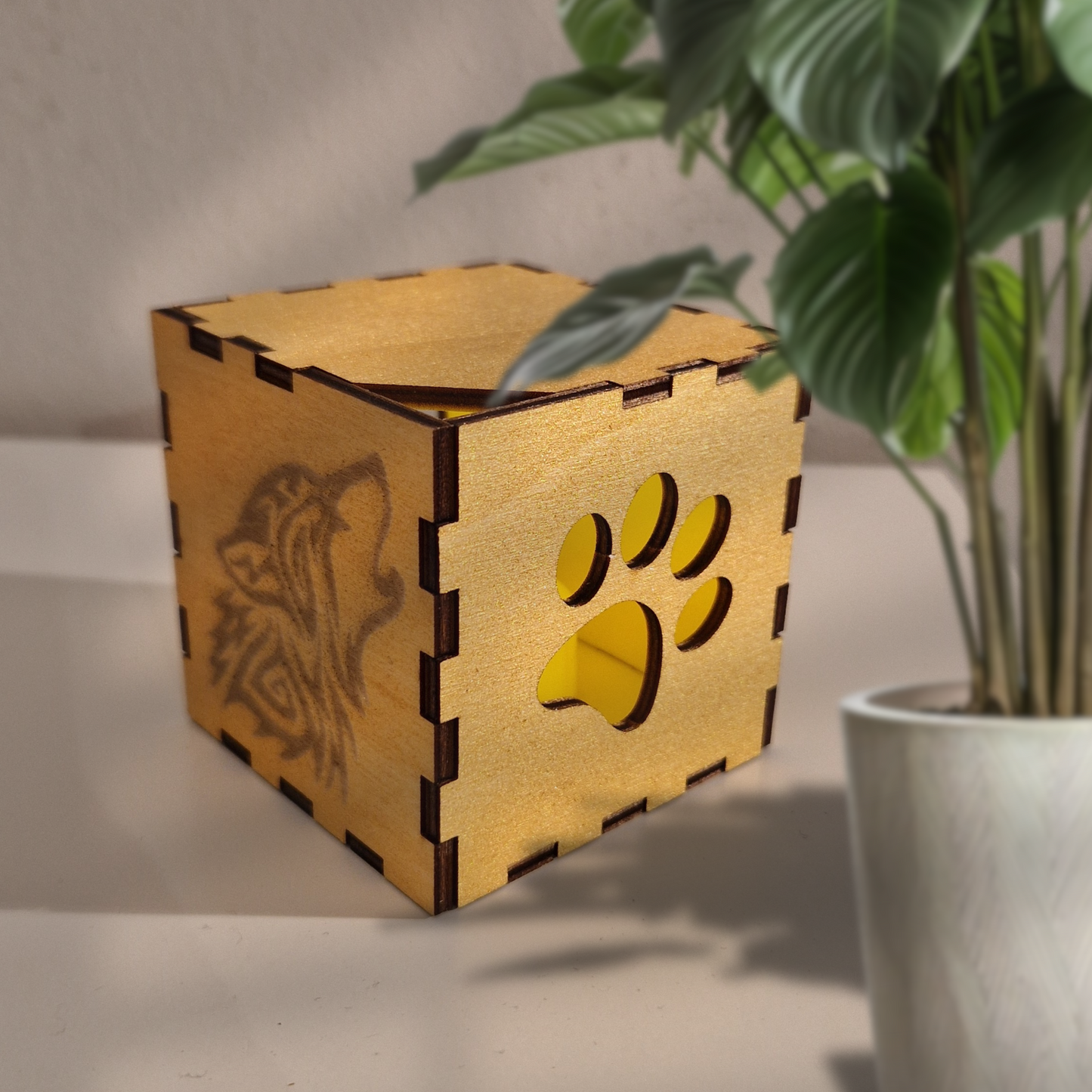 Wooden Light Box - Gold