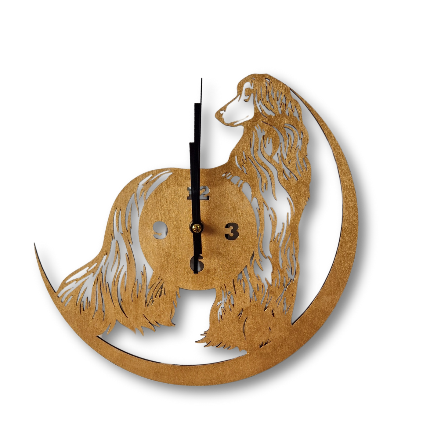 Wall Clock AfganHound Gold