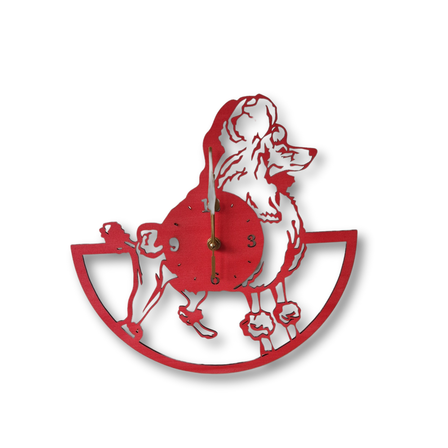 Wall Clock Poodle Pink
