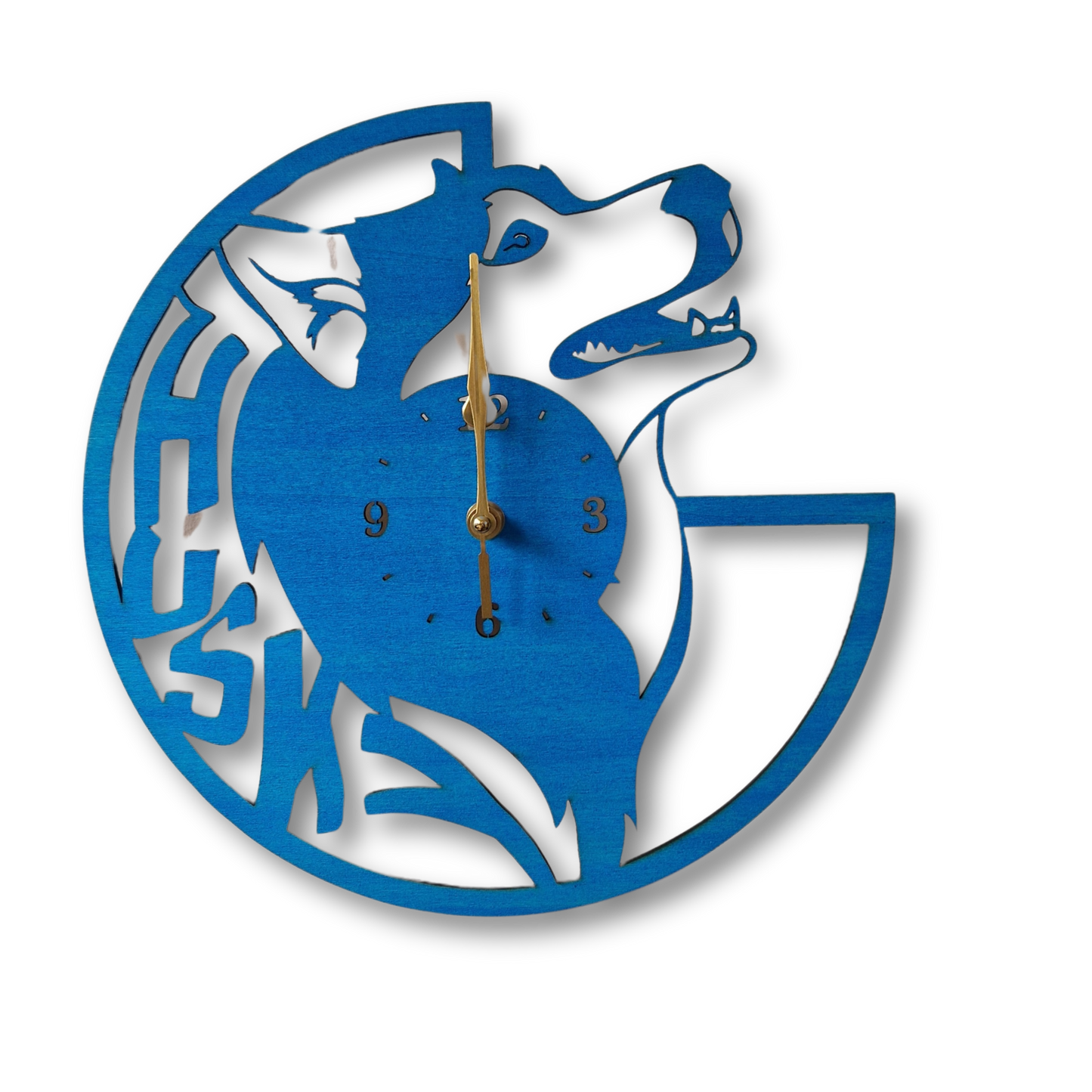 Wall Clock Husky Blue
