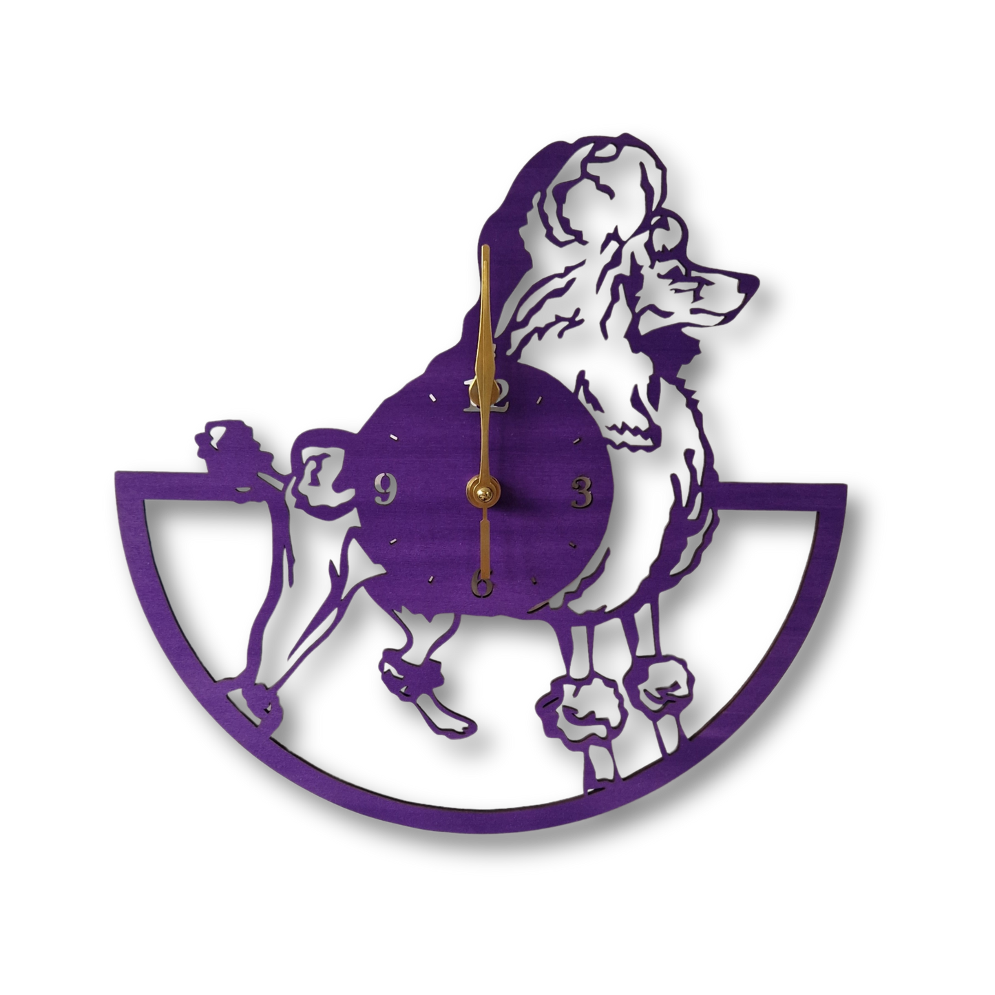 Wall Clock Poodle, Purple