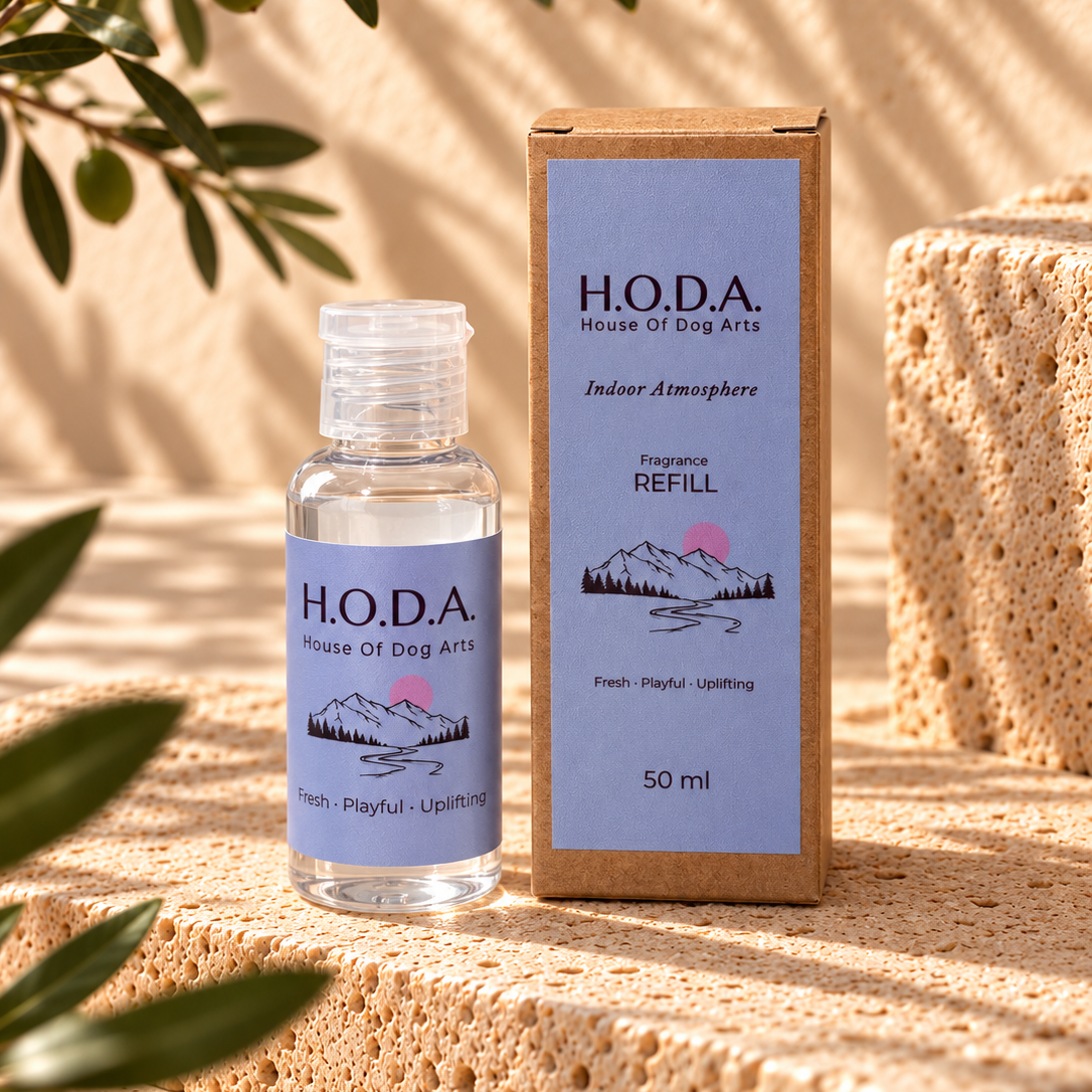 A 50 ml bottle of H.O.D.A. fragrance for diffusers in a cardboard box 