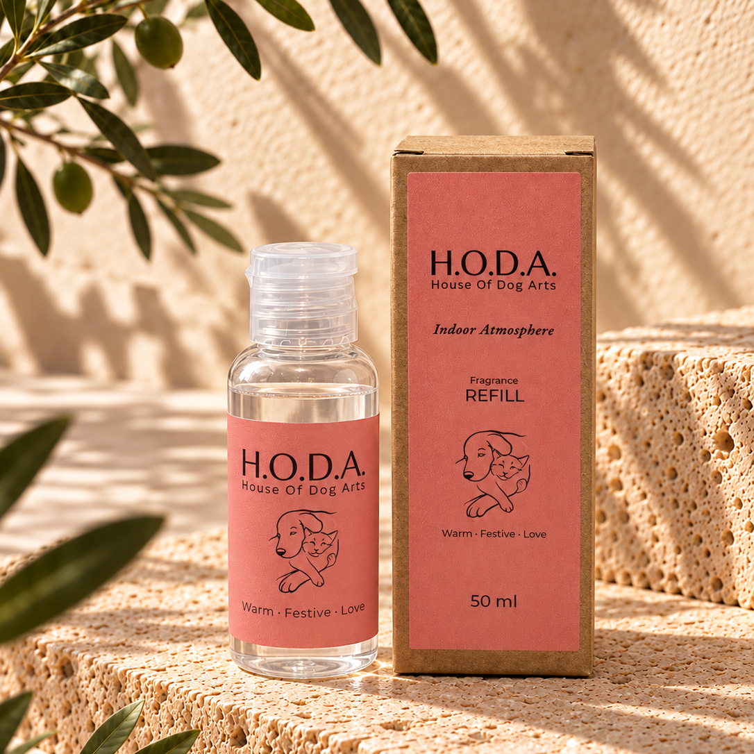 A 50 ml bottle of H.O.D.A. fragrance for diffusers in a cardboard box 