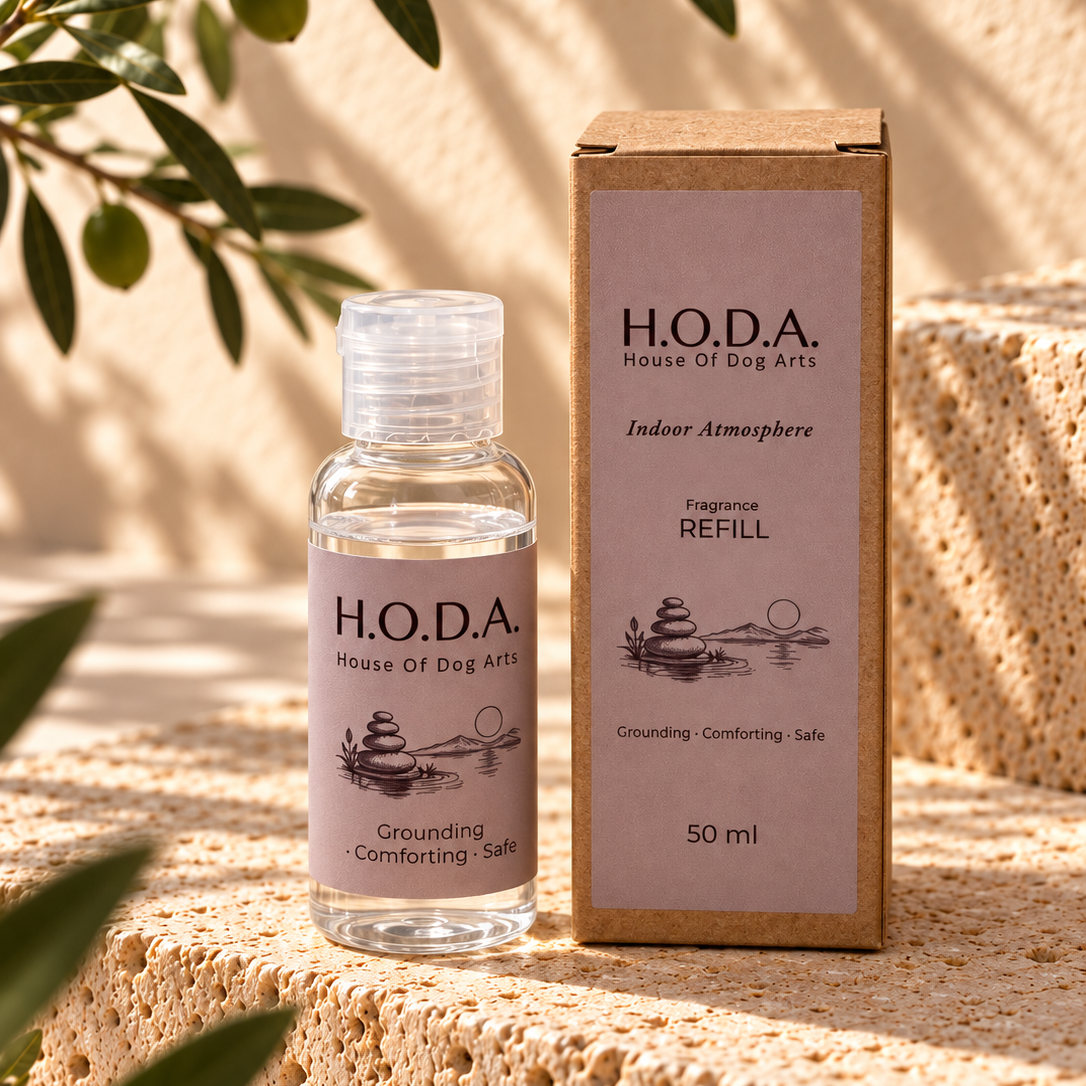 A 50 ml bottle of H.O.D.A. fragrance for diffusers in a cardboard box 