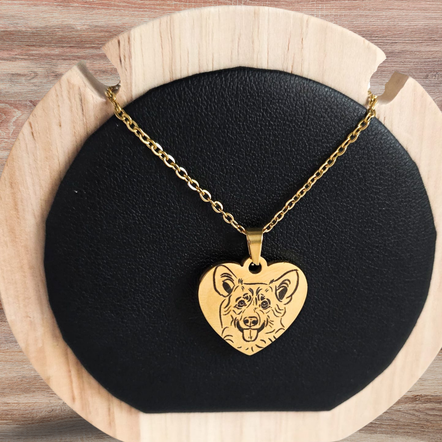 Custom Dog Portrait Necklace Engraved from Your Photo