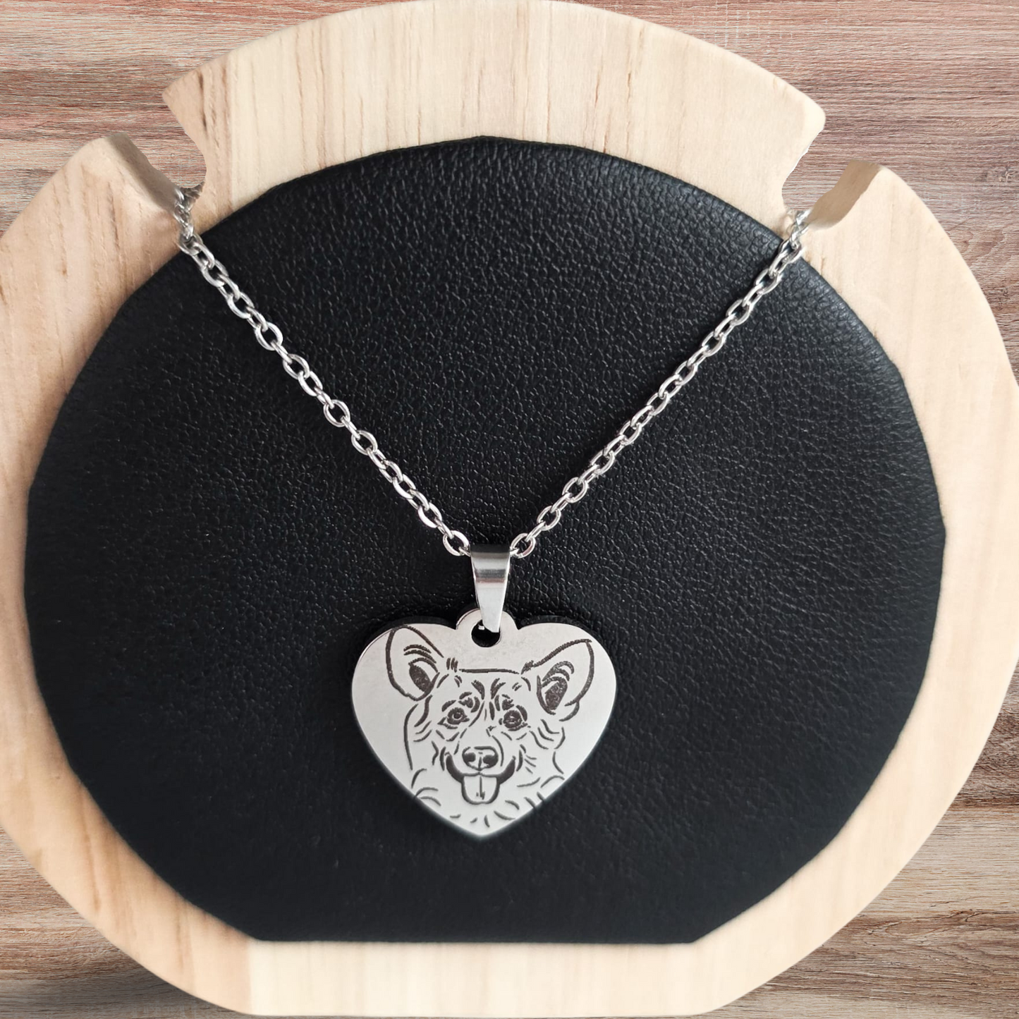 Custom Dog Portrait Necklace Engraved from Your Photo